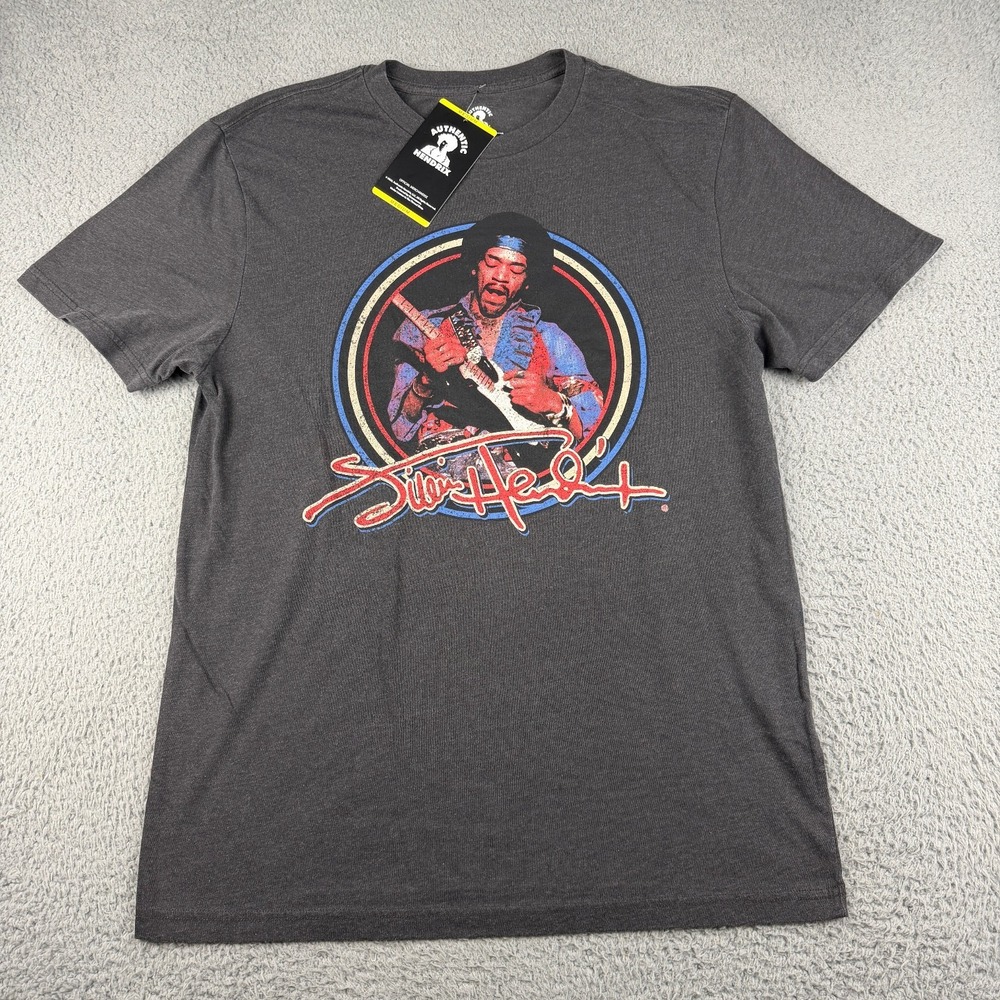 Jimi Hendrix Shirt Mens Medium 1969 Tour Graphic Tee Charcoal Gray Authentic